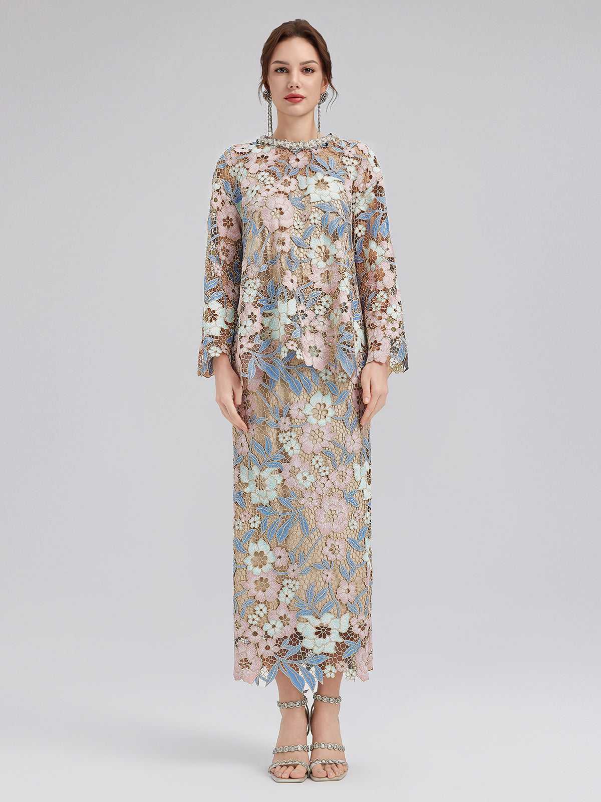 Custom Guipure Lace Floral Top