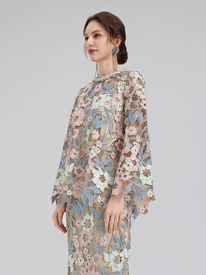 Custom Guipure Lace Floral Top