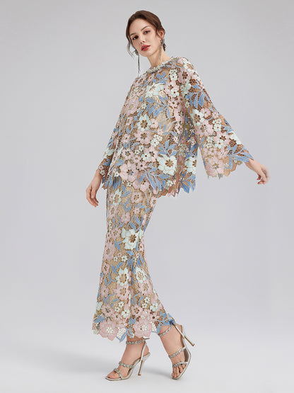 Custom Guipure Lace Floral Top