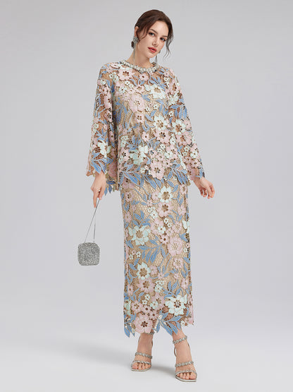 Custom Guipure Lace Floral Top