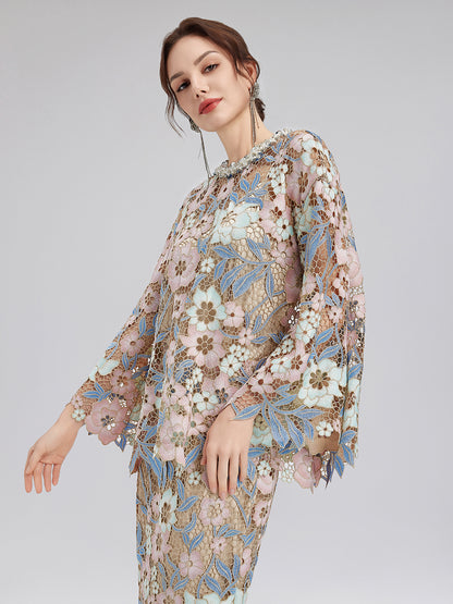 Custom Guipure Lace Floral Top