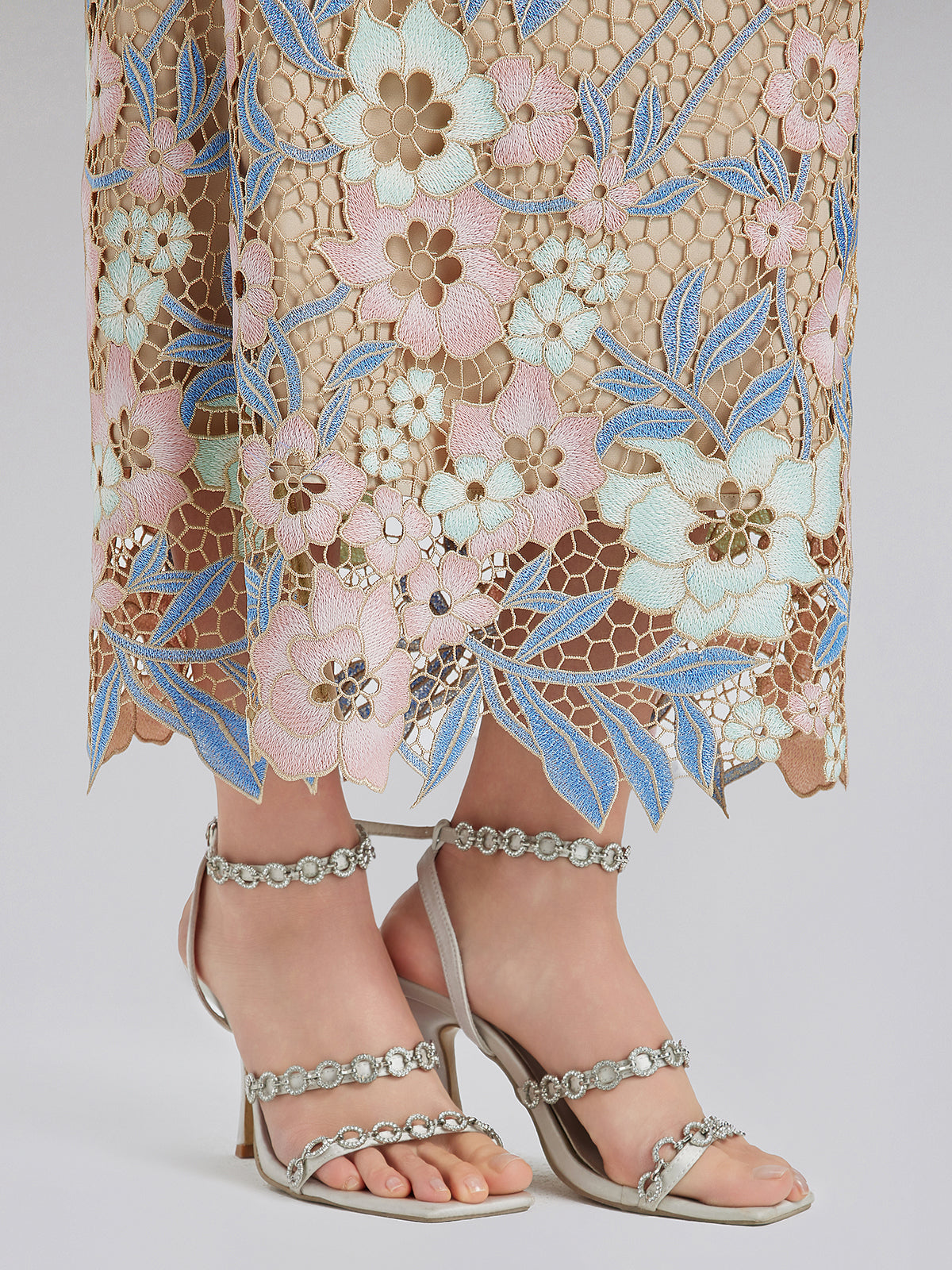 Custom Guipure Lace Floral Skirt