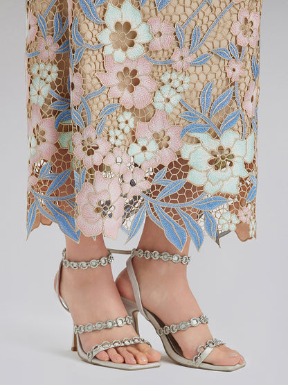 Custom Guipure Lace Floral Skirt