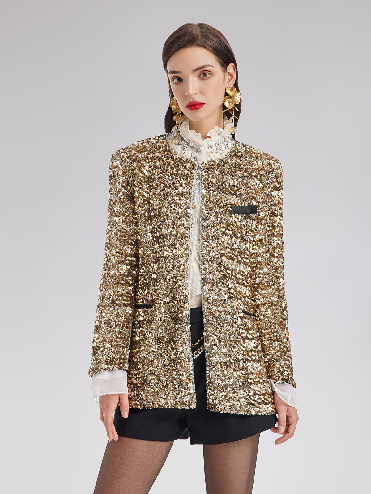 Light Luxury Sequin Heavy-Duty Blazer