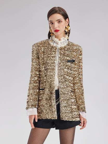 Light Luxury Sequin Heavy-Duty Blazer