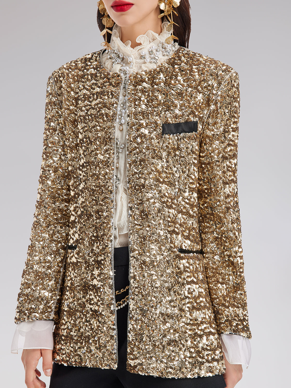 Light Luxury Sequin Heavy-Duty Blazer