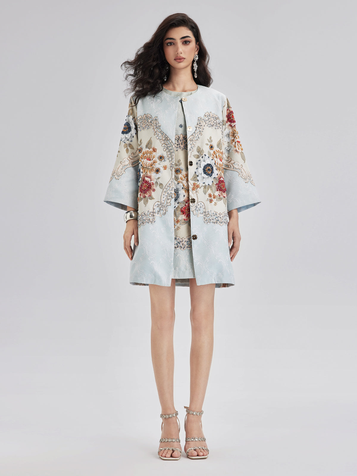 Spring Hand-Sewn Beaded 3D Floral Jacket