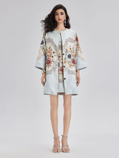 Spring Hand-Sewn Beaded 3D Floral Jacket