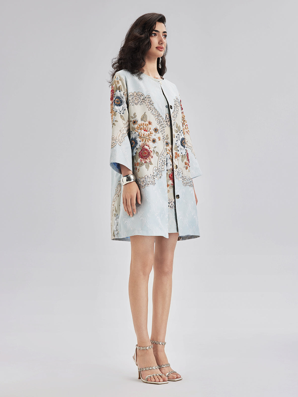 Spring Hand-Sewn Beaded 3D Floral Jacket