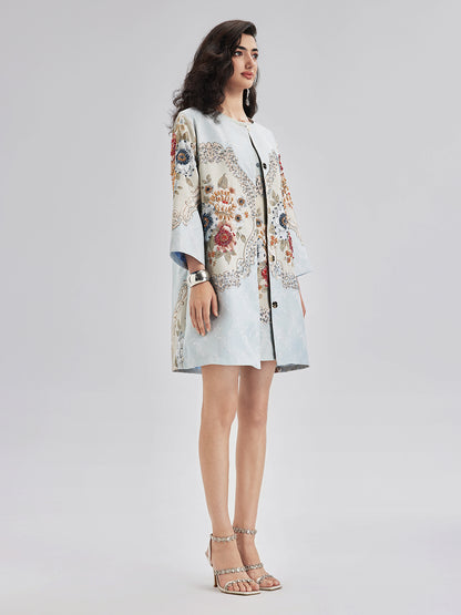 Spring Hand-Sewn Beaded 3D Floral Jacket