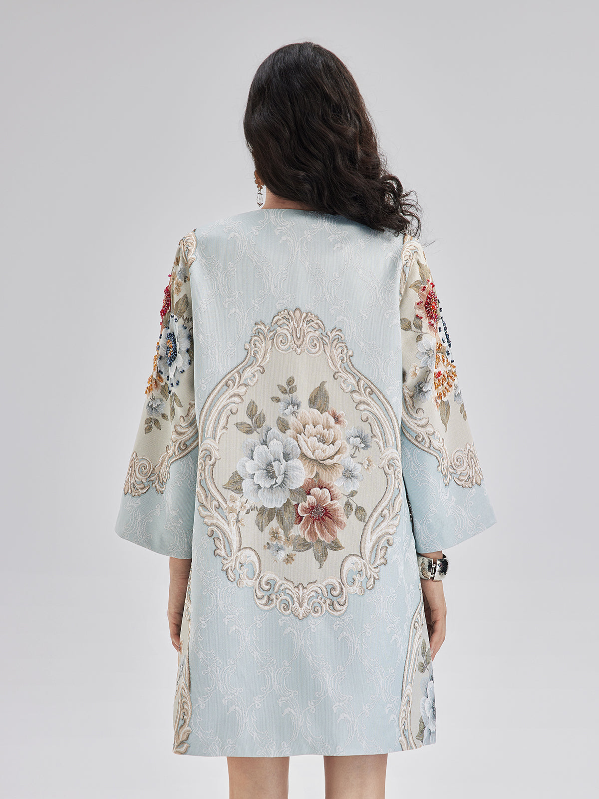 Spring Hand-Sewn Beaded 3D Floral Jacket