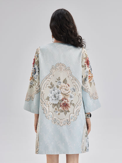 Spring Hand-Sewn Beaded 3D Floral Jacket