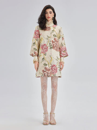 Hand-Sewn Beaded Floral Jacket