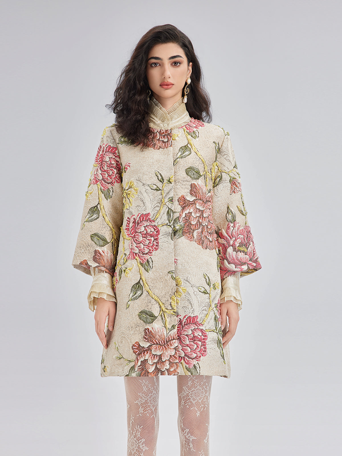 Hand-Sewn Beaded Floral Jacket