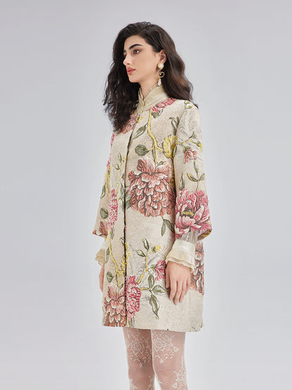 Hand-Sewn Beaded Floral Jacket
