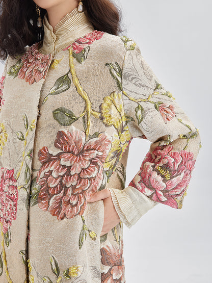 Hand-Sewn Beaded Floral Jacket