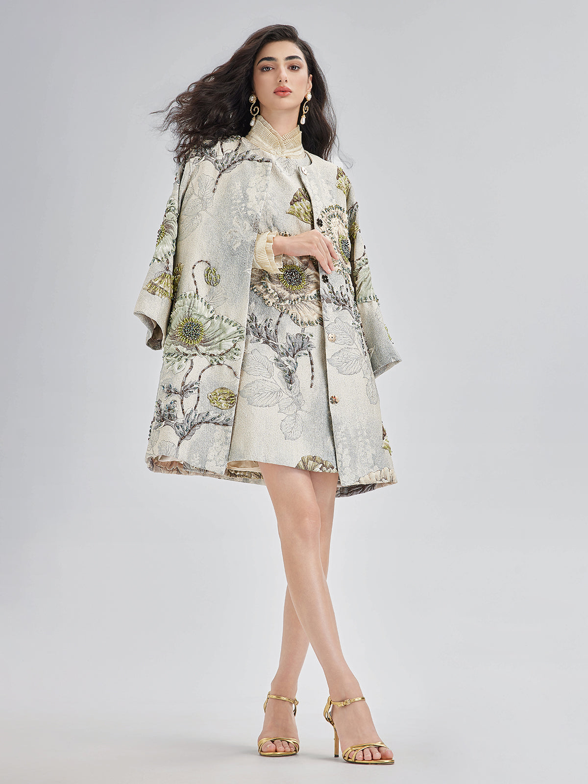 Handcrafted 3D Floral Beaded Jacket