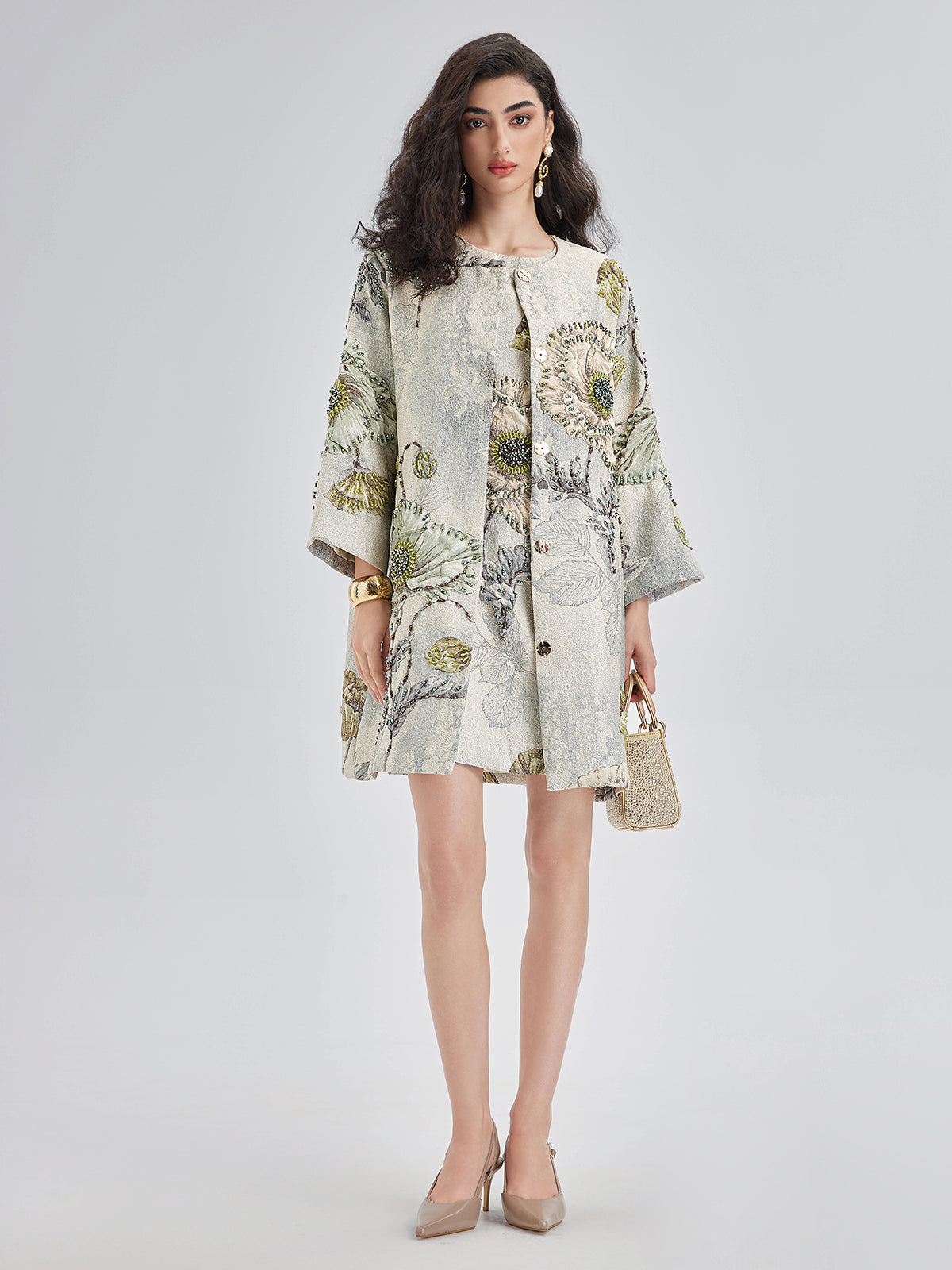 Handcrafted 3D Floral Beaded Jacket