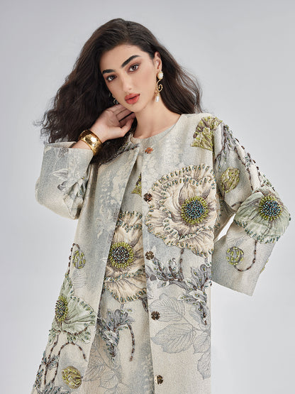 Handcrafted 3D Floral Beaded Jacket