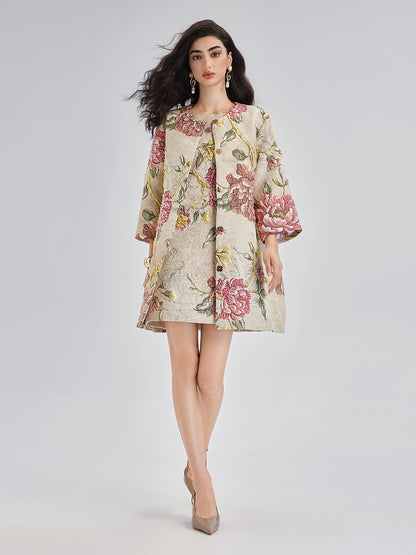 Hand-Sewn Beaded Floral Jacket
