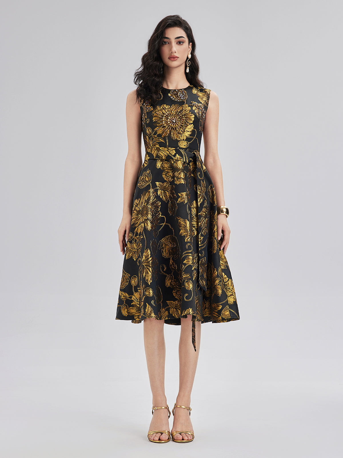 Hand-Sewn Floral Beaded Dress