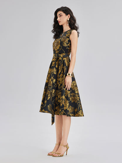 Hand-Sewn Floral Beaded Dress