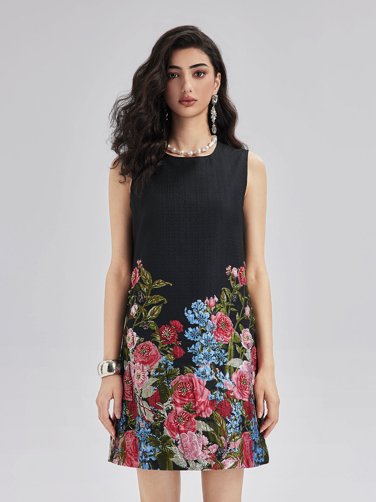 Limited Handcrafted 3D Beaded Floral Dress