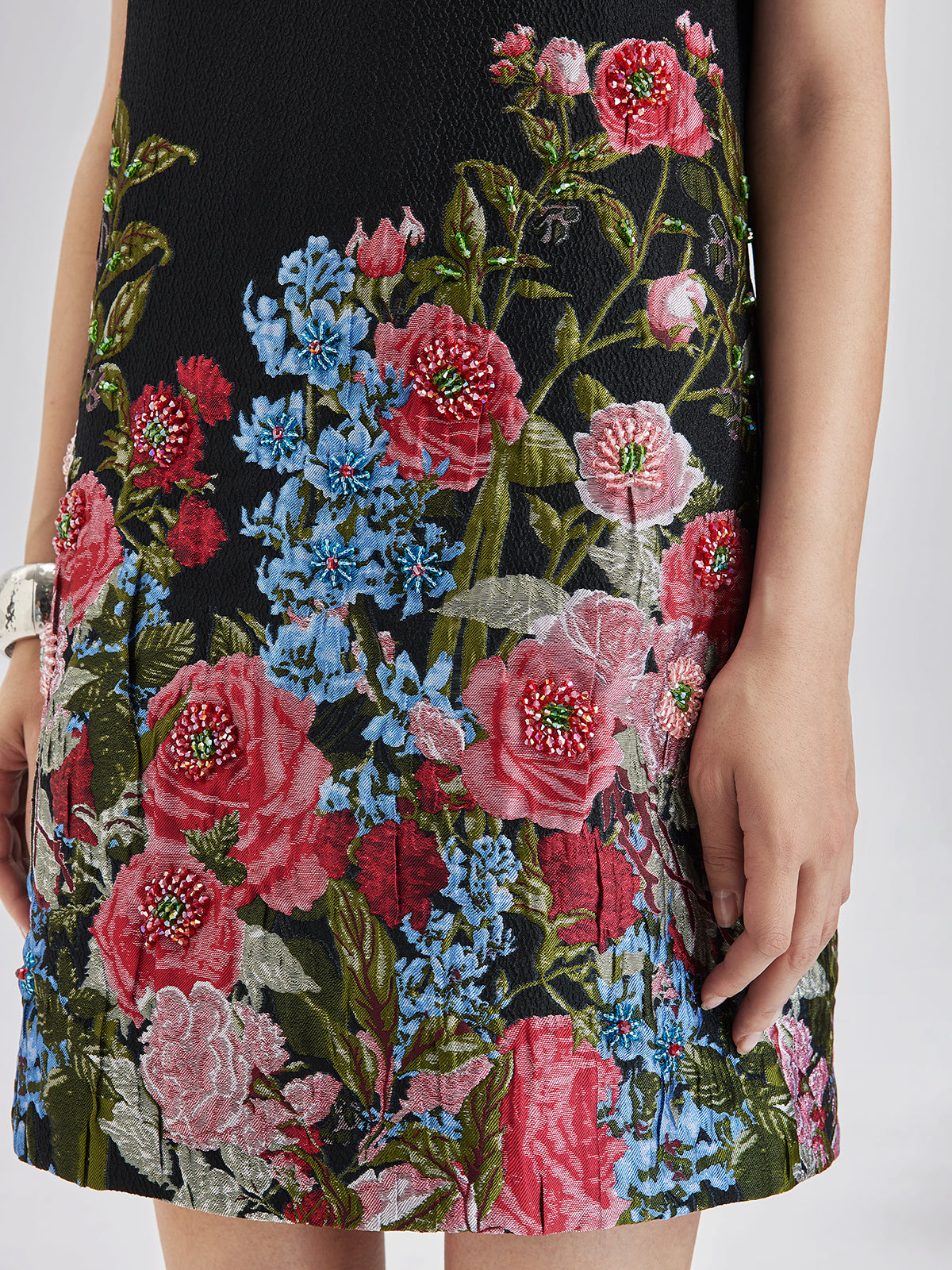 Limited Handcrafted 3D Beaded Floral Dress