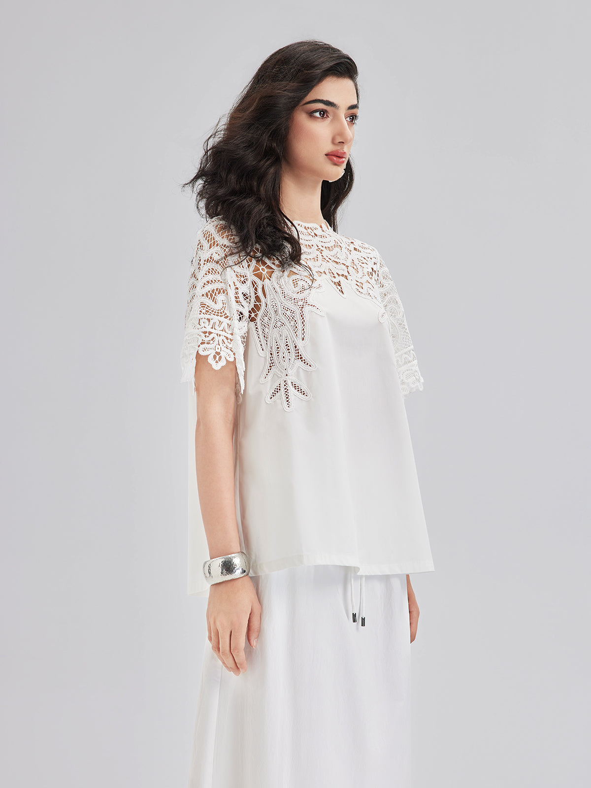 French Custom 3D Lace Panel Top