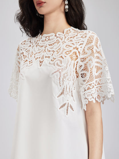 French Custom 3D Lace Panel Top