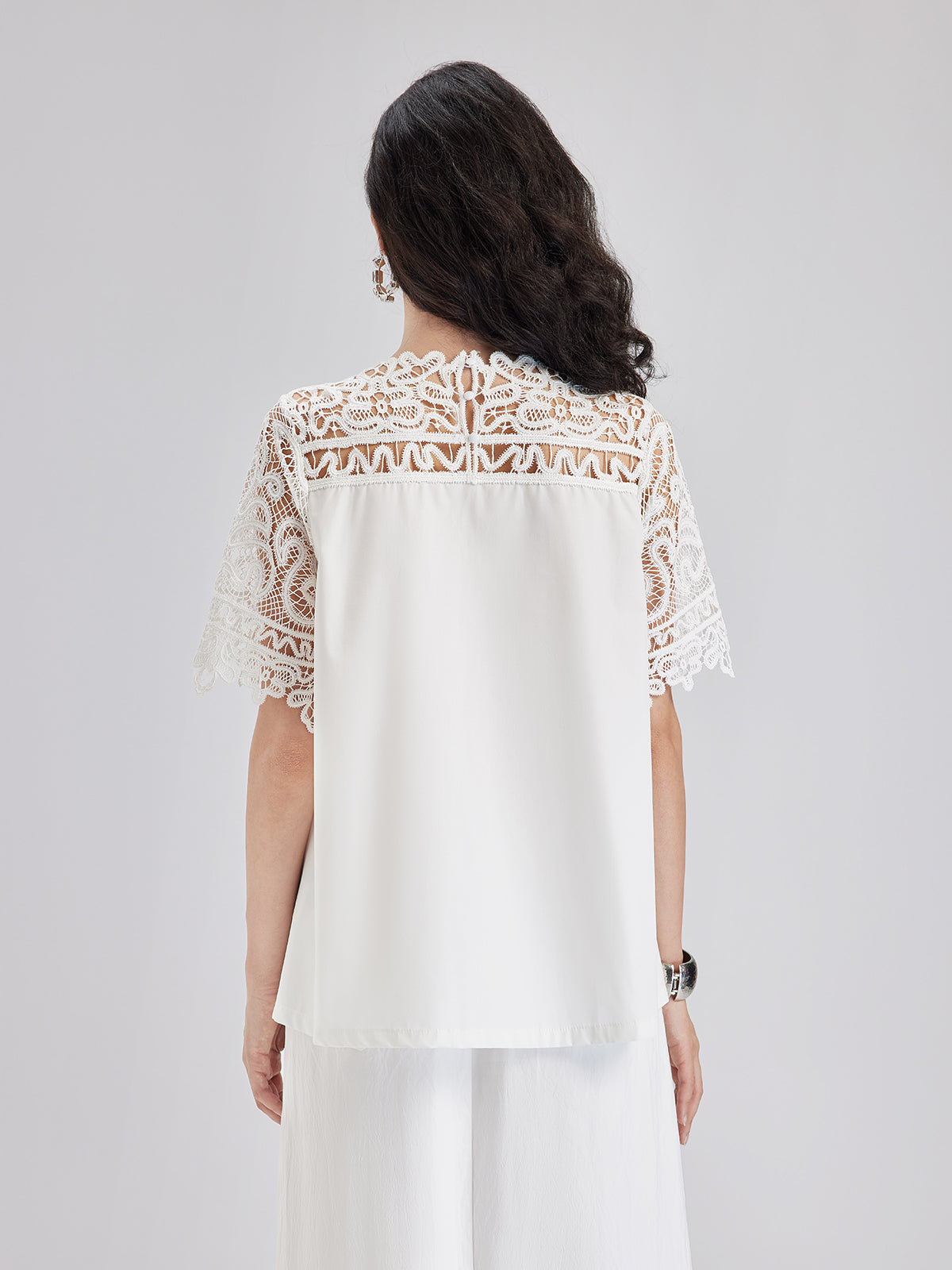 French Custom 3D Lace Panel Top