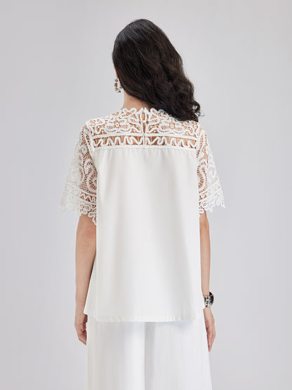 French Custom 3D Lace Panel Top