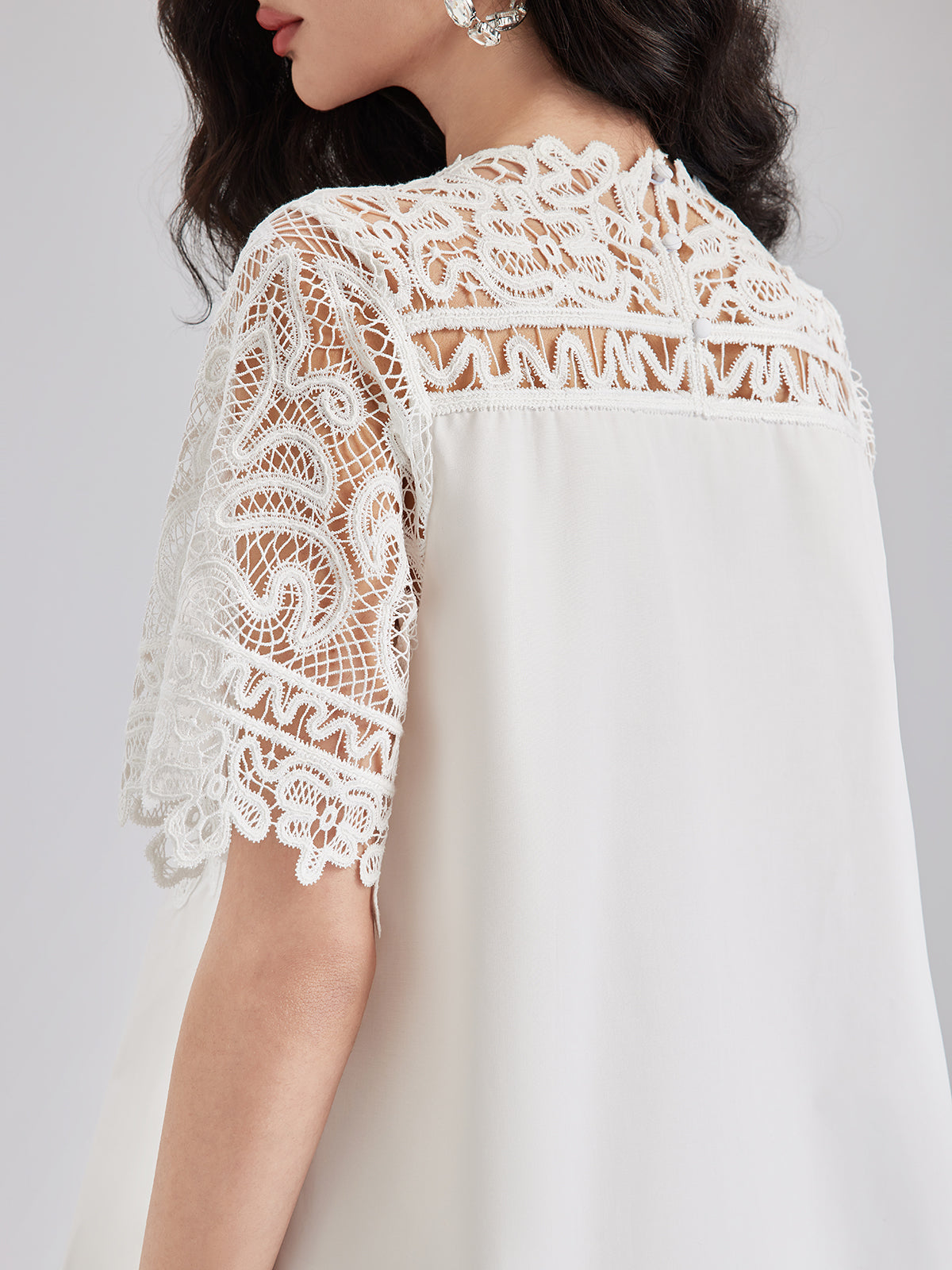 French Custom 3D Lace Panel Top