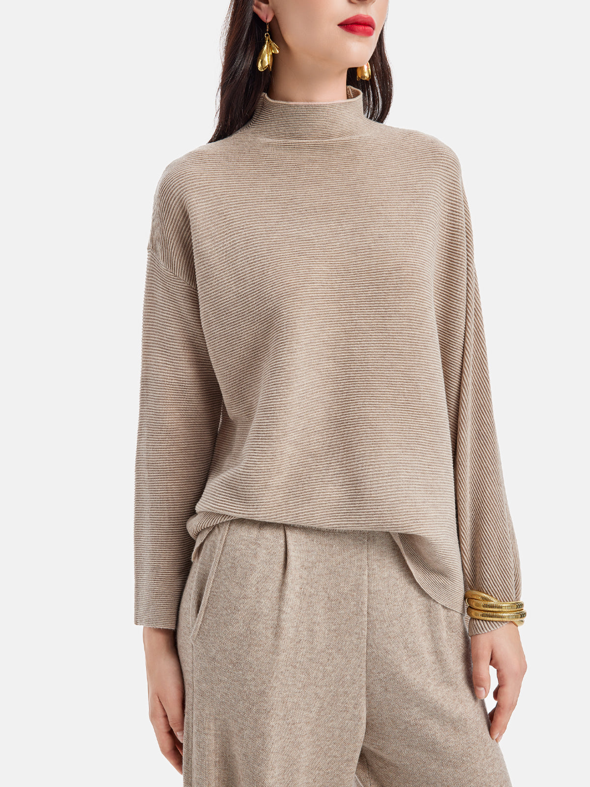 Irregular Oversized High-Neck Sweater