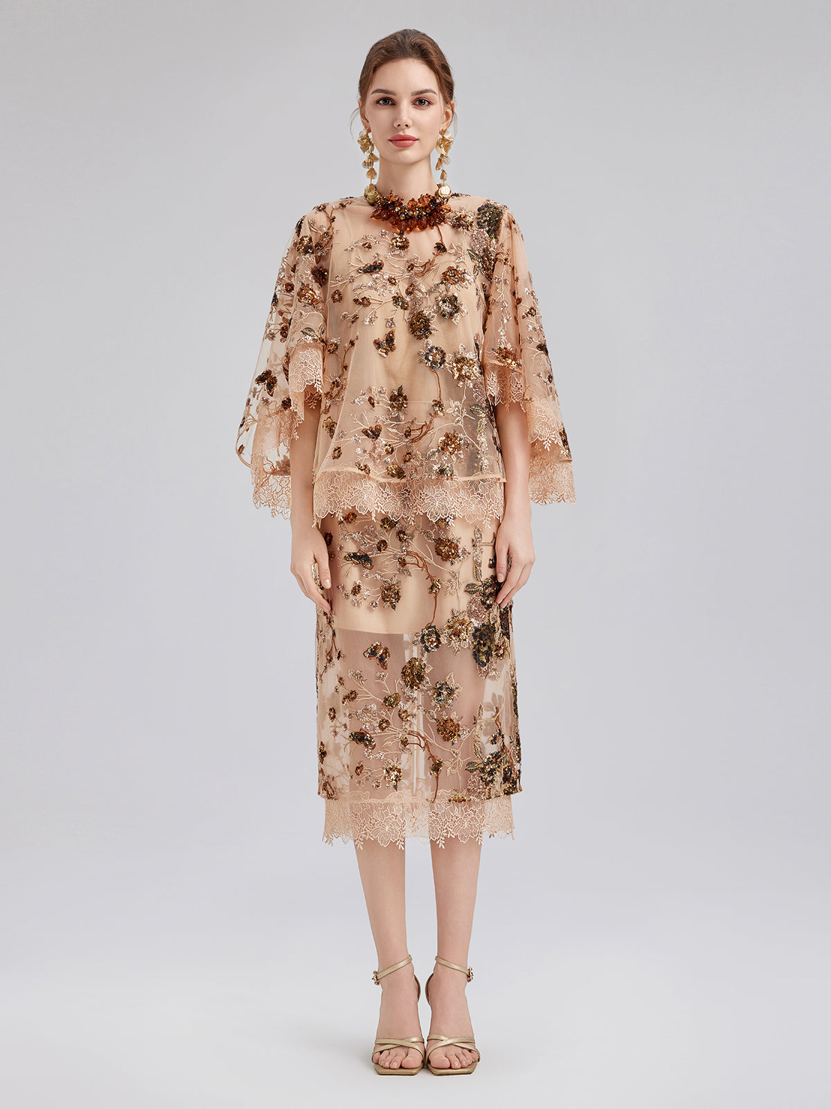 Luxurious Embroidered Sequin Skirt