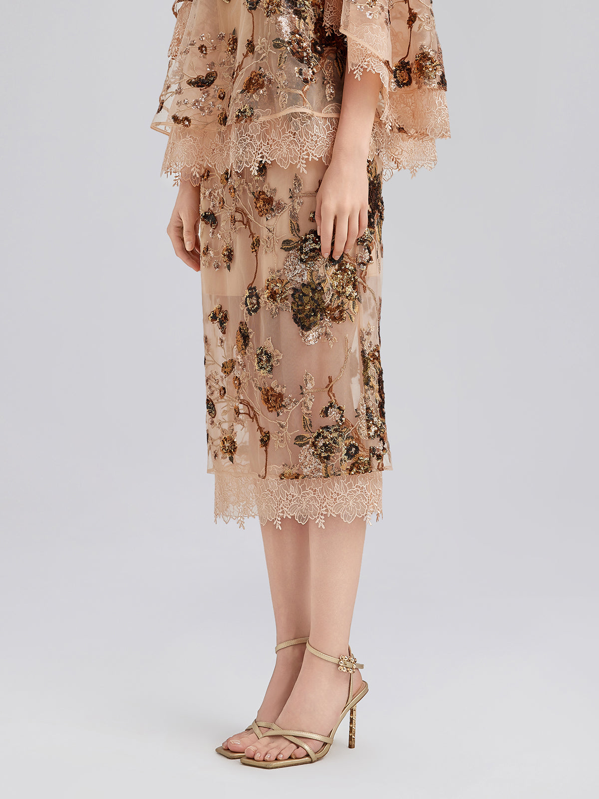 Luxurious Embroidered Sequin Skirt