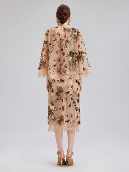 Luxurious Embroidered Sequin Skirt