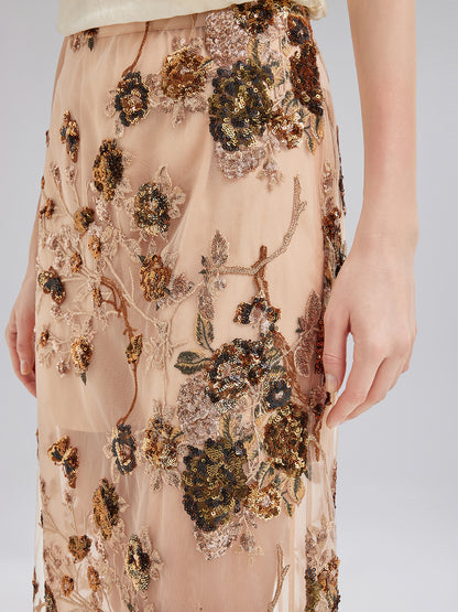 Luxurious Embroidered Sequin Skirt