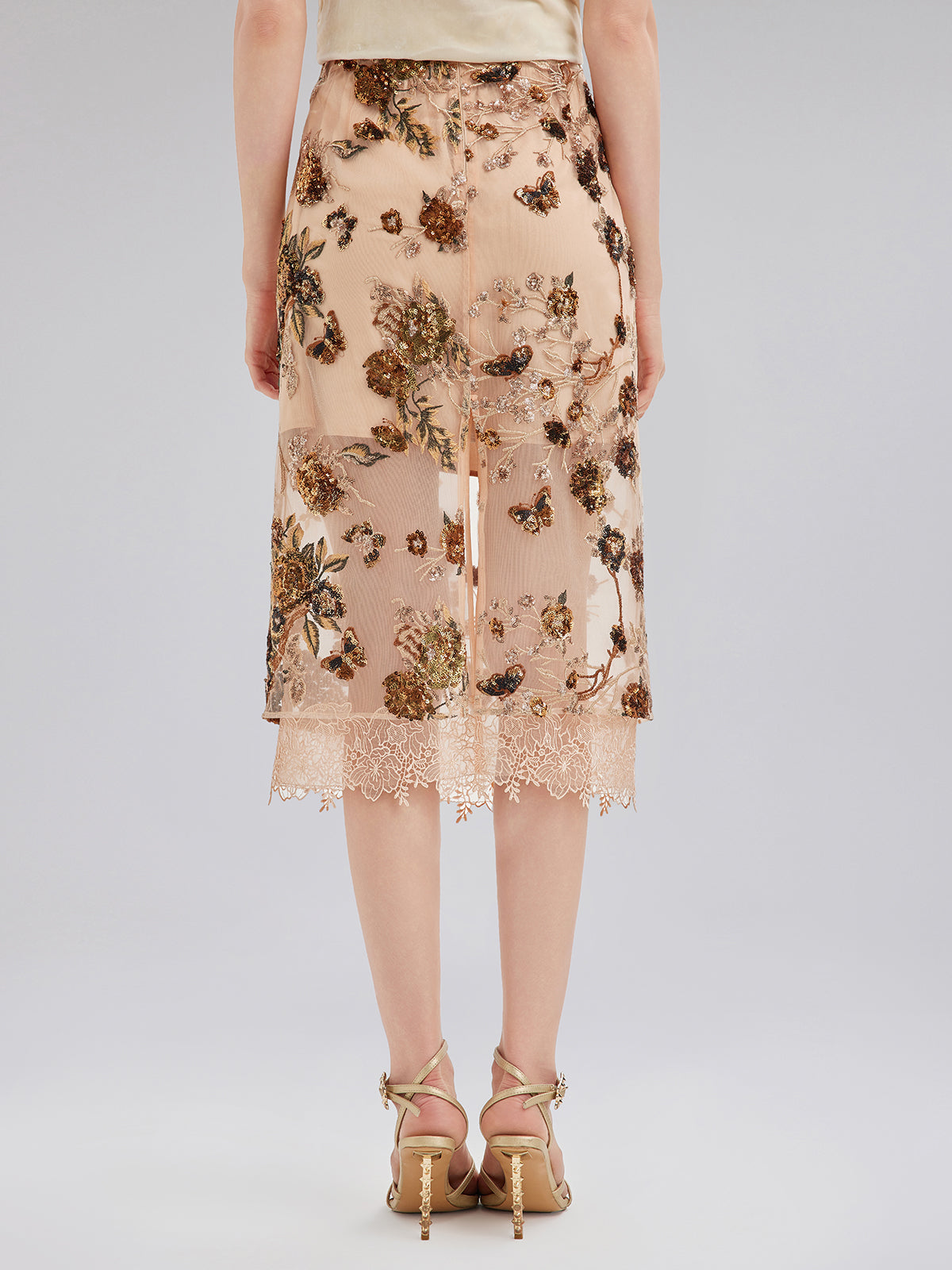 Luxurious Embroidered Sequin Skirt