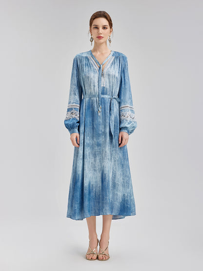 Artistic Gradient Openwork Lace Dress