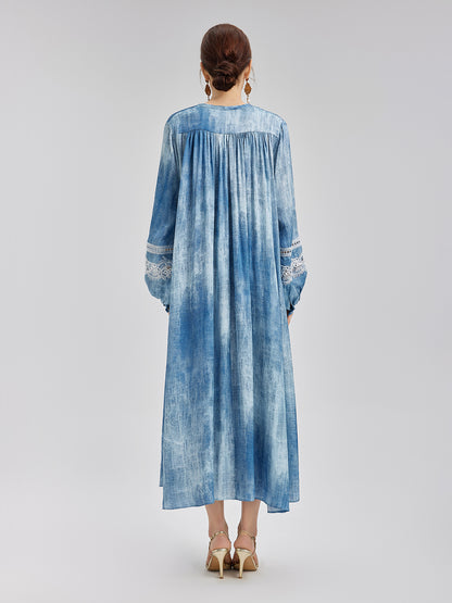 Artistic Gradient Openwork Lace Dress