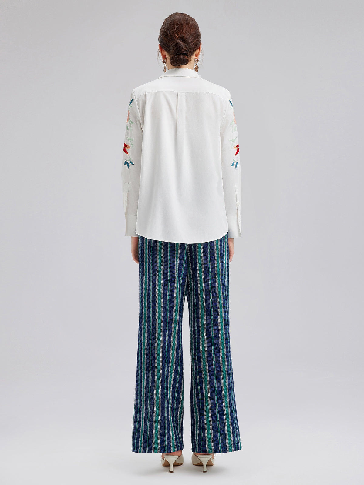 Lightweight Striped Elastic Waist Pants