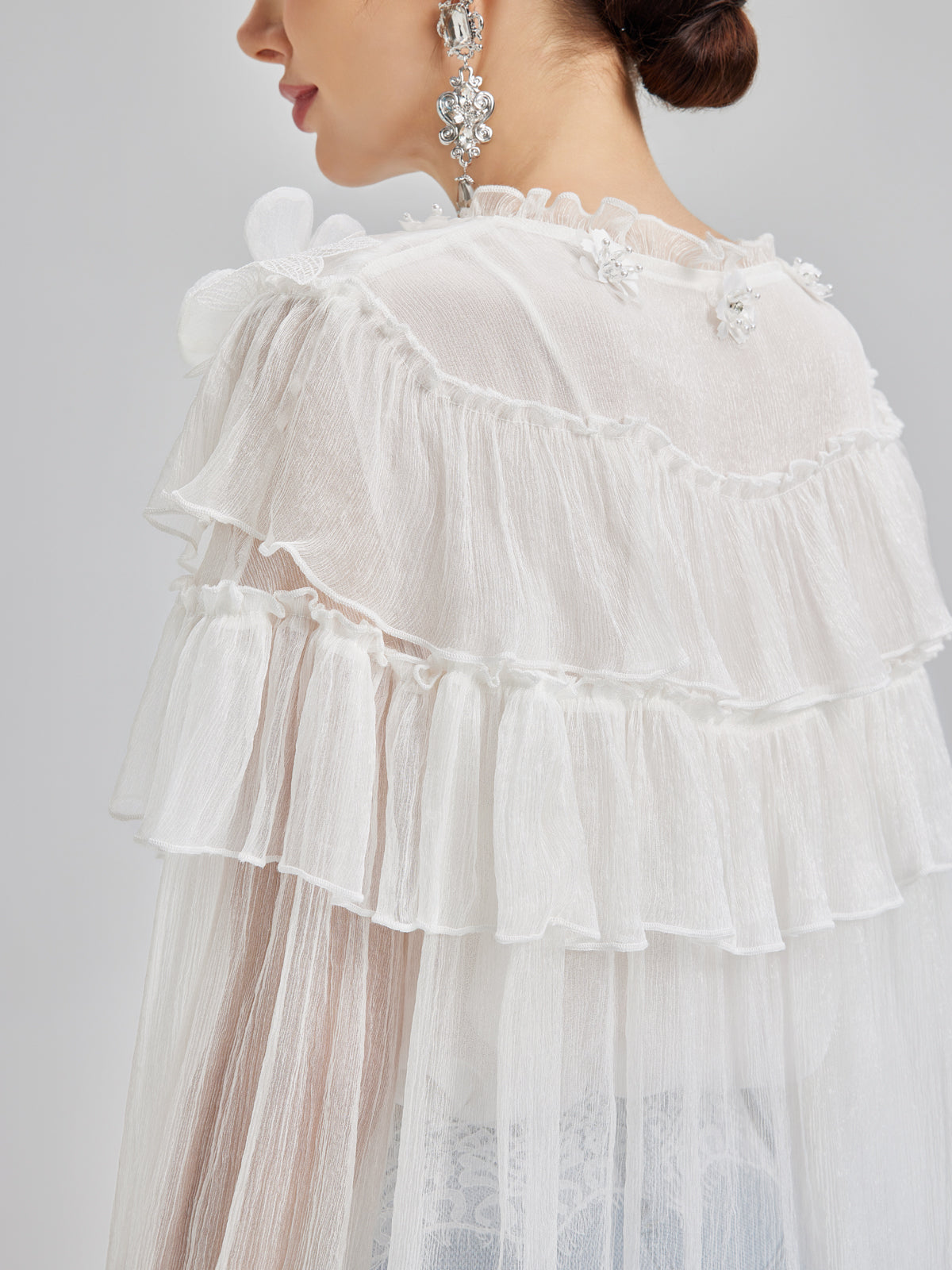 Ruffled Silk Design Top