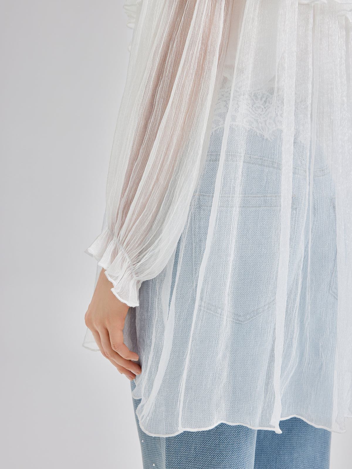 Ruffled Silk Design Top