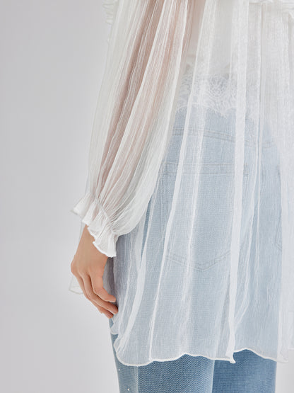 Ruffled Silk Design Top