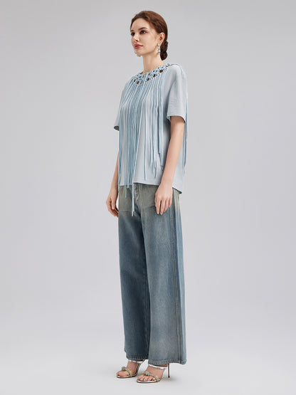 Handcrafted Woven Tassel T-Shirt