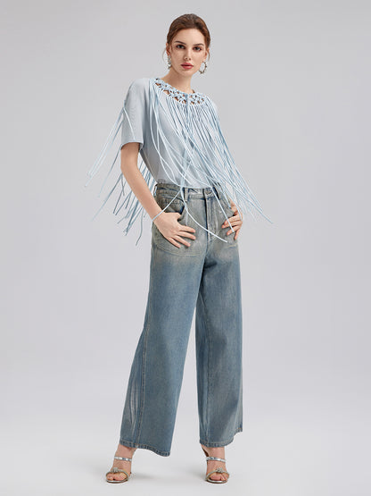 Handcrafted Woven Tassel T-Shirt