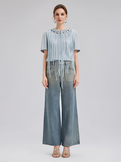 Handcrafted Woven Tassel T-Shirt
