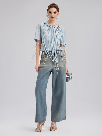 Handcrafted Woven Tassel T-Shirt