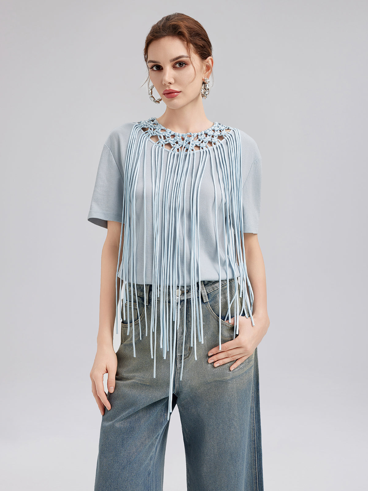 Handcrafted Woven Tassel T-Shirt